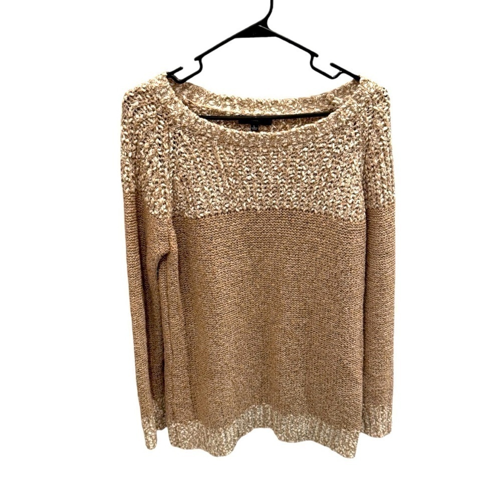 Fate Clairina Georgi Textured Tan Pullover Sweater Size Large